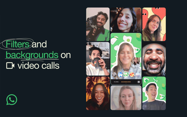 WhatsApp introduit les filtres et arrière-plans pour les appels vidéo