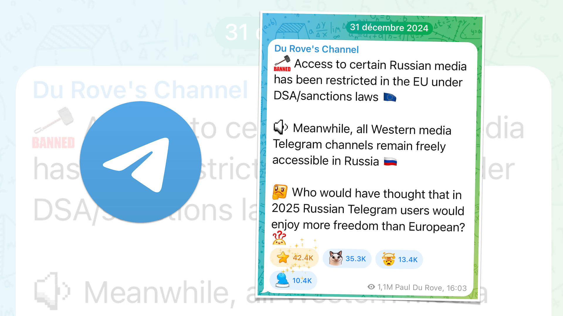 ​Pavel Durov dénonce la censure des chaînes russes sur Telegram